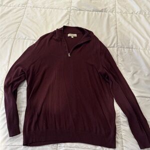 Men's Quarter-Zip Sweater in Burgundy